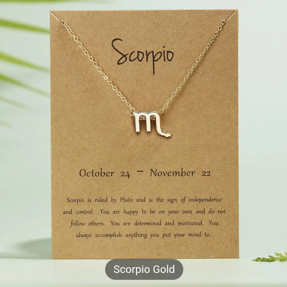 Zodiac Scorpio Sign fashion Necklace - Picture 1 of 10